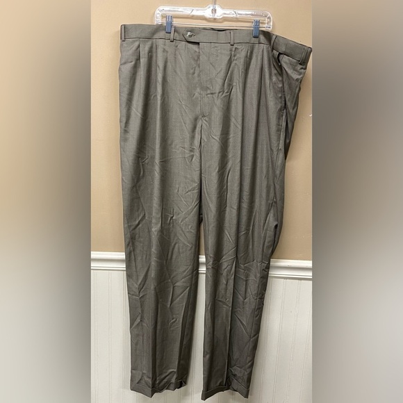 Savane Select Edition Khaki Pleated Dress Pants Size 48x34 NWT - Picture 1 of 5